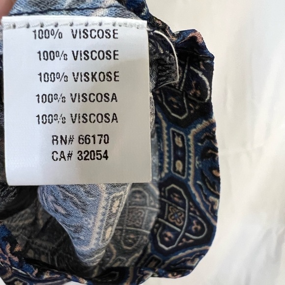 Anthropologie Blue Patterned Straight Leg Pants - Picture 12 of 13